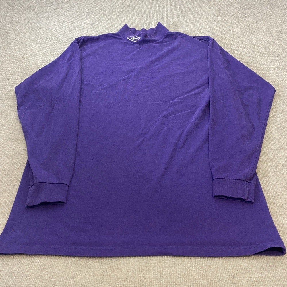 Vintage Y2K Reebok Purple Long Sleeve Mock Neck Crewneck Shirt Men XL Streetwear